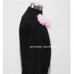 Black Long Sleeves Tops with Pink Rosettes TB22 
