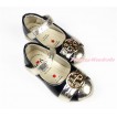 Black with Gold Cross Girl Shoes 889Black 