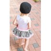 White Baby Pettitop & Light Pink Rosettes with Light Pink Zebra Baby Pettiskirt NG46 