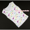 Plain Style White Rainbow Polka Dots Baby Tank Top NT254 
