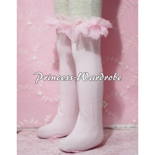 Light Pink Cotton Stocking with Light Pink Ruffles SK10 