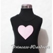 Light Pink Sweet Heart Black Tank Top with Light Pink Ruffles and Light Pink Bows TM150 