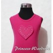 Hot Pink Sweet Heart Hot Pink Tank Top with Hot Pink Ruffles and Hot Pink Bows TM155 