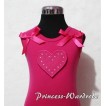 Hot Pink Sweet Heart Hot Pink Tank Top with Hot Pink Ruffles and Hot Pink Bows TM155 