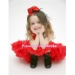 Minnie Dot Waist Pettiskirt with a Bunch of Minnie Red White Rosettes and Red Bow White Tank Top M389 