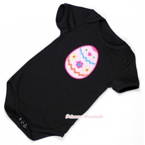 Black Baby Jumpsuit with Easter Egg Print TH293 
