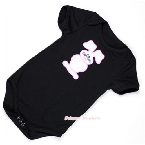Black Baby Jumpsuit with Bunny Rabbit Print TH294 