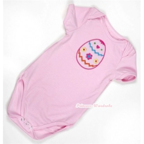 Light Pink Baby Jumpsuit with Easter Egg Print TH302 