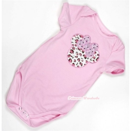 Light Pink Baby Jumpsuit with Light Pink Leopard Minnie Print TH300 