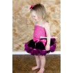 Hot Pink Crochet Tube Top with Black Mix Hot Pink Feather Baby Pettiskirt CT507 