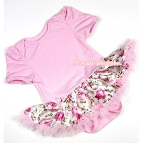 Light Pink Baby Jumpsuit Light Pink Rose Fusion Pettiskirt JS211 