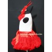Red Pettiskirt Rabbit Costum with Red Rosettes Tank Top M20EA 