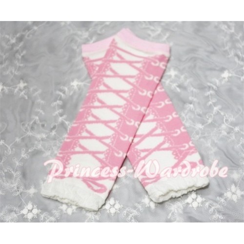 Newborn Baby Light Pink Shoes Leg Warmers Leggings with Ruffles LG119 