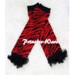 Newborn Baby Red Black Zebra Leg Warmers Leggings with Various Ruffles LG122 