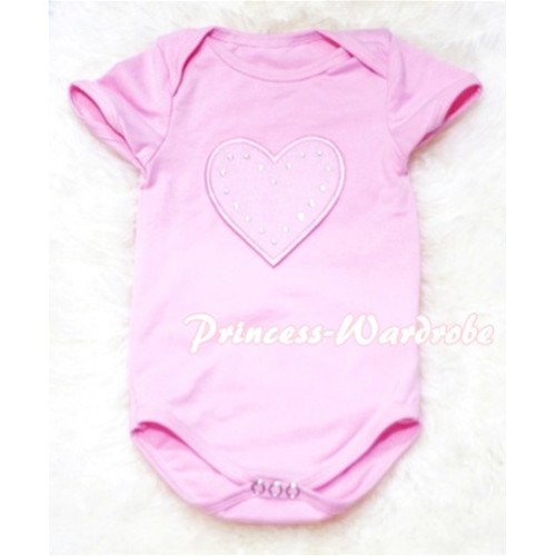 Light Pink Baby Jumpsuit with Light Pink Heart TH53 