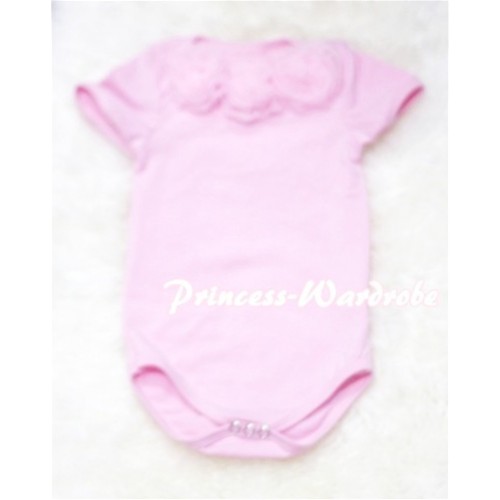 Light Pink Baby Jumpsuit with Light Pink Rosettes TH50 