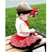 White Baby Pettitop & Red Rosettes with Minnie Baby Pettiskirt NG05 