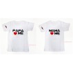 Mother Father's Day White Short Sleeves Top with Papa Love Me & Mama Love Me Print TS23 