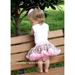 White Baby Pettitop & Light Pink Rosettes with Light Pink Leopard Baby Pettiskirt NG47 