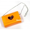 Silver Heart Chain Orange Little Cute Petti Shoulder Bag CB46 