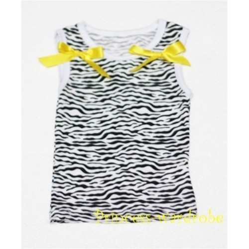 Zebra Print Baby Pettitop & Yellow Bow NT34 