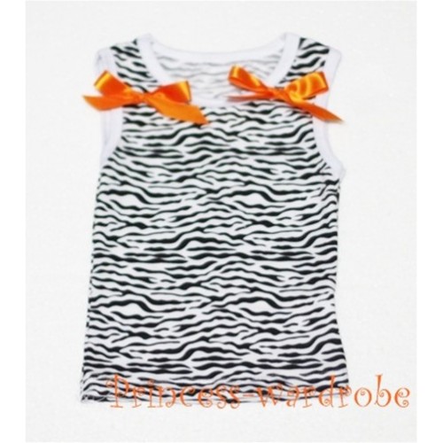 Zebra Print Baby Pettitop & Orange Bow NT35 