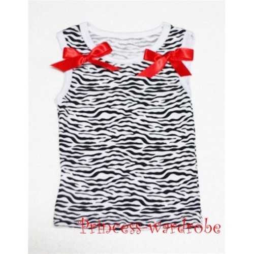 Zebra Print Baby Pettitop & Red Bow NT36 