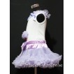 Lavender Pettiskirt With White Birthday Cake Tank Top with Lavender Rosettes &Lavender Ruffles&Bow MC13 