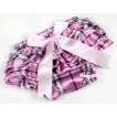 Light Pink Checked Satin Layer Panties Bloomers With Light Pink Big Bow BC128 