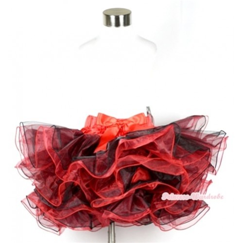 Red Black 8 Layers Full Pettiskirt With Red Bow B160 