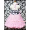Zebra Print with Light Pink ONE-PIECE Petti Dress with Bow LP01 