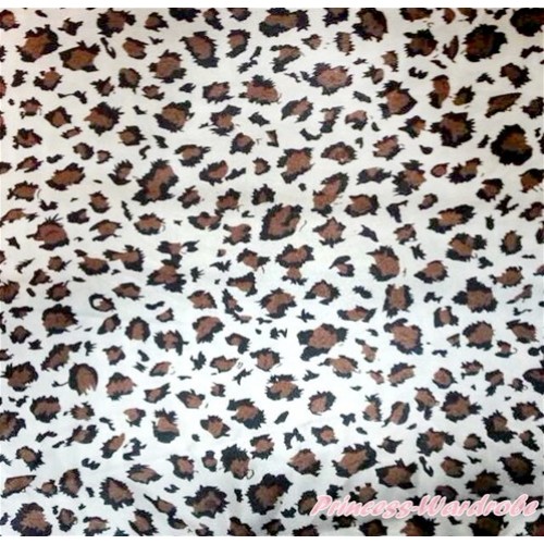 1 Yard Brown Leopard Print Satin Fabrics HG094 