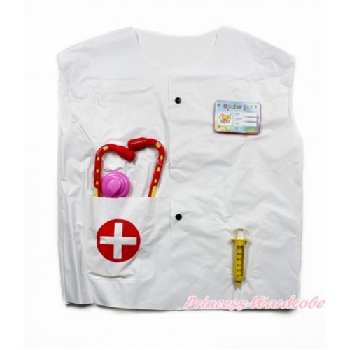 Doctor With Syringe & Stethoscope Dress Up Costume 3PC Set C251 