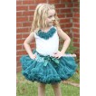 White Tank Tops with Teal Green Rosettes & Teal Green Pettiskirt MG364 