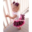 White Baby Pettitop & Light Pink Rosettes with Hot Pink Heart Baby Pettiskirt NG369 