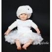 White Baby Pettitop & White Rosettes with White Baby Pettiskirt NG91 