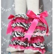 Zebra Hot Pink Lace Leg Warmers Leggings with Various Ribbon LG113 