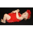 Red Lace Ruffles Petti Rompers LR05 