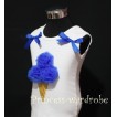 White Tank Top with Royal Blue Ice Cream and Bows TS207 