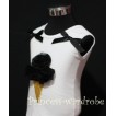 White Tank Top with Black Ice Cream and Bows TS211 