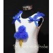 White Tank Top with Royal Blue Ice Cream with Bows and Ruffles TS307 