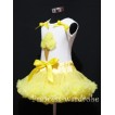 Yellow Pettiskirt With Yellow Ice Cream White Tank Top with Bows MS204 