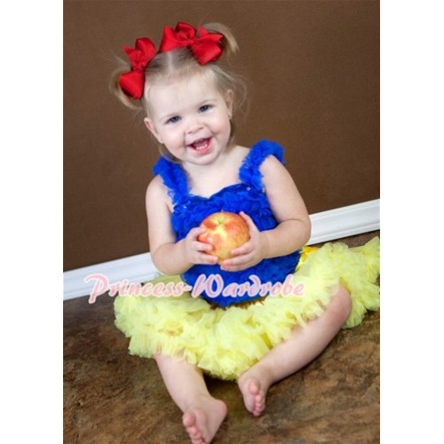 (Snow White Style)Royal Blue Baby Ruffles Tank Top with Yellow Baby Pettiskirt NR01 