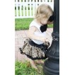 White Baby Pettitop & Black Rosettes with Black Leopard Baby Pettiskirt NG114 