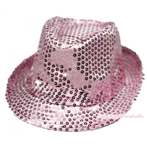 Sparkle Sequin Light Pink Jazz Hat H685 