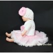 White Baby Pettitop & Light Pink Rosettes with Light Pink White Baby Pettiskirt NG44 