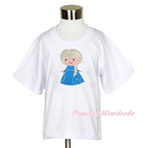 White Short Sleeves Top with Princess Elsa Print TS26 