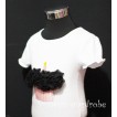 White Birthday Cake Short Sleeves Top with Black Rosettes TS05 