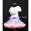 Lavender and Light Pink Pettiskirt With White Birthday Cake Short Sleeves Top with Lavender Rosettes SC71 