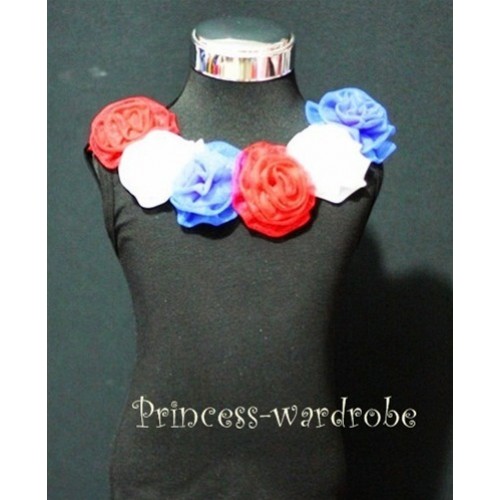 Black Tank Tops with Six Red White Blue Rosettes TB16 